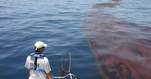 В Каспийском море было замечено нефтяное пятно 