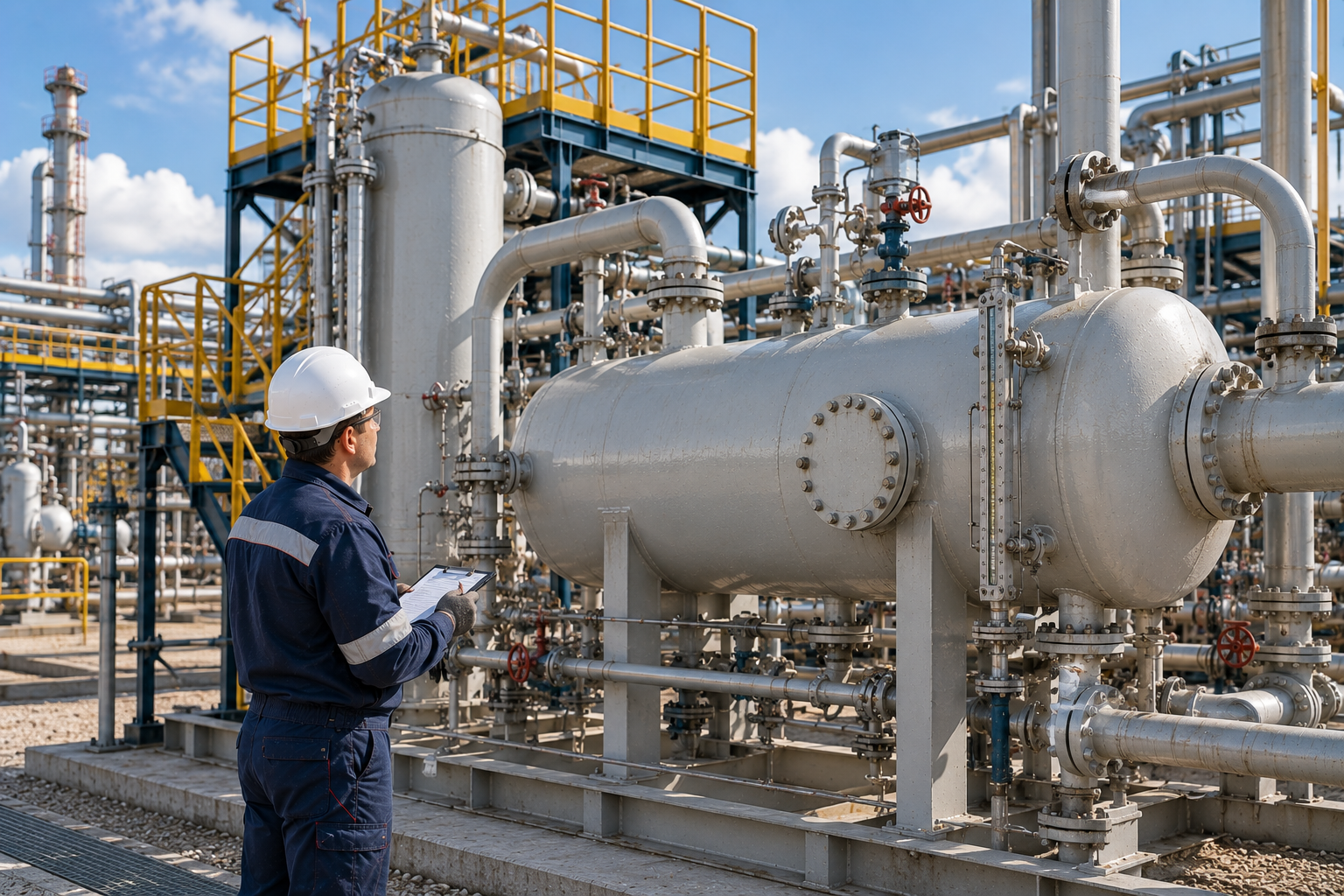 Визуально-измерительный контроль сепарационных установок нефти и газа