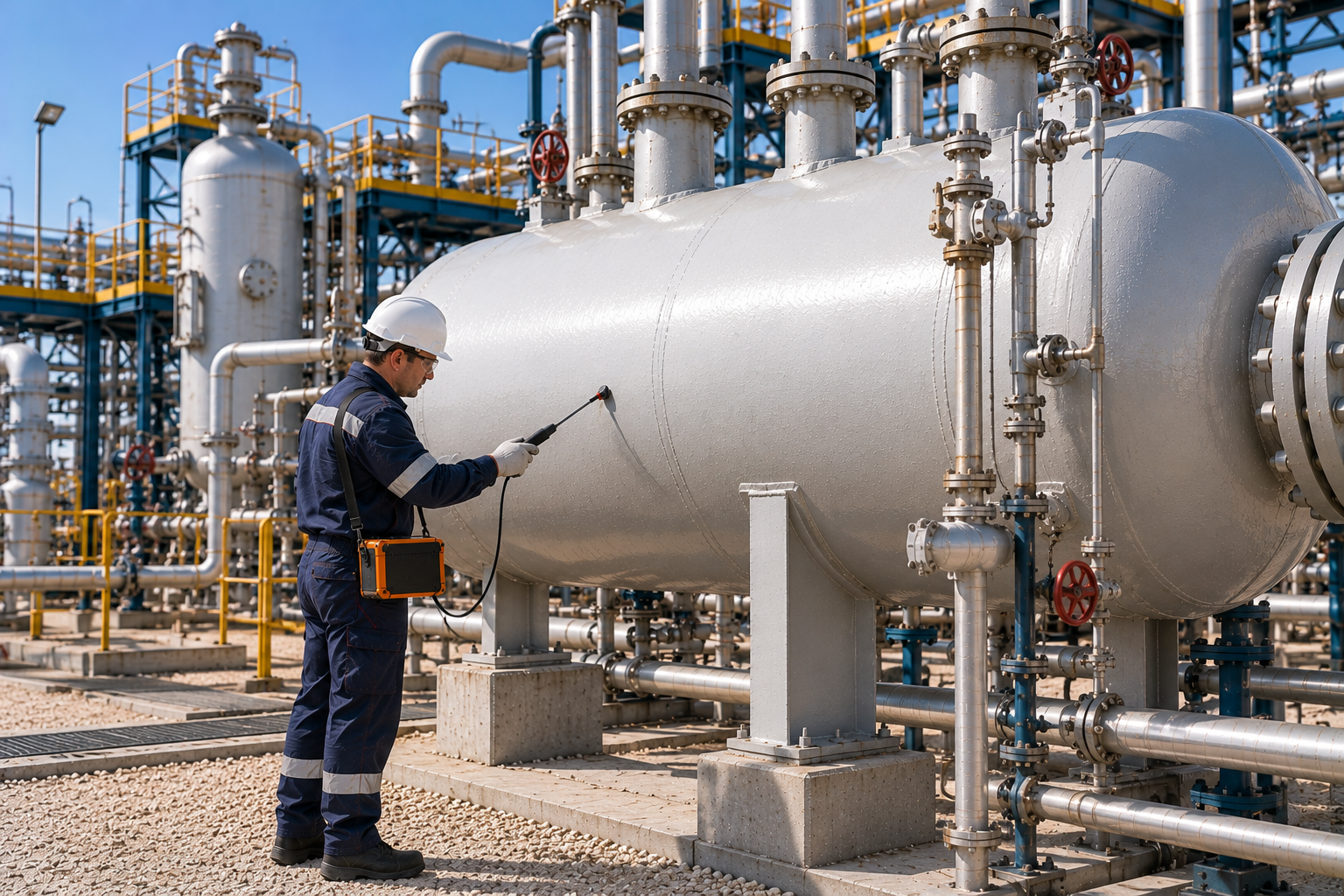 Контроль сплошности изоляционного покрытия сепарационных установок нефти и газа электроискровым методом