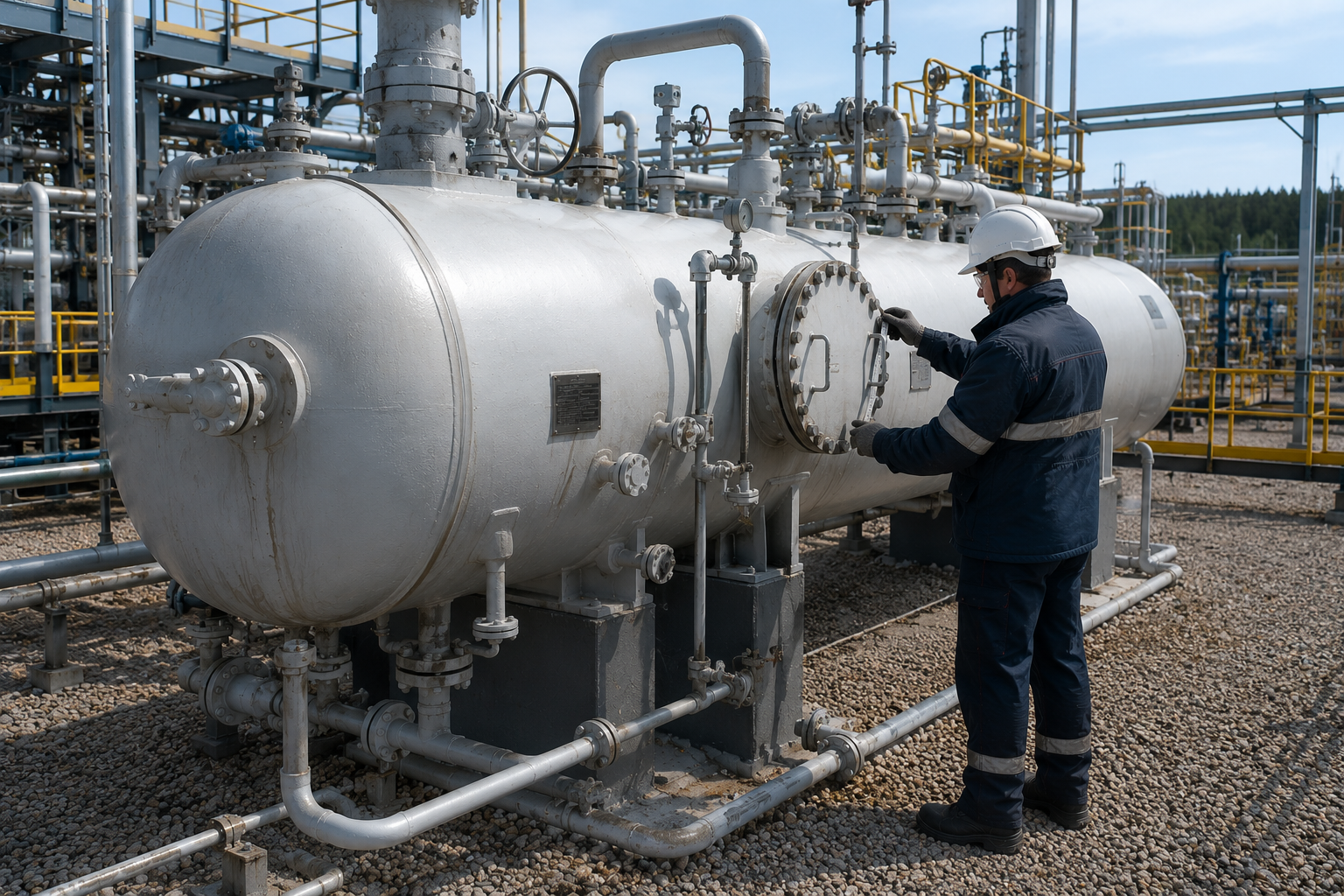 Визуально-измерительный контроль нефтегазовых сепараторов 